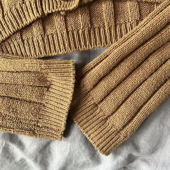 Cropped Ribbed Cardigan Sweater Small - Picture 4 of 6
